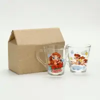 Кружки стеклянные новогодние &laquo;Весёлого праздника. Лошади&raquo;, набор 2 шт.