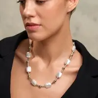 Бусы &laquo;Жемчуг. Майорика прямоугольник&raquo;, L=55 см, белые в серебре