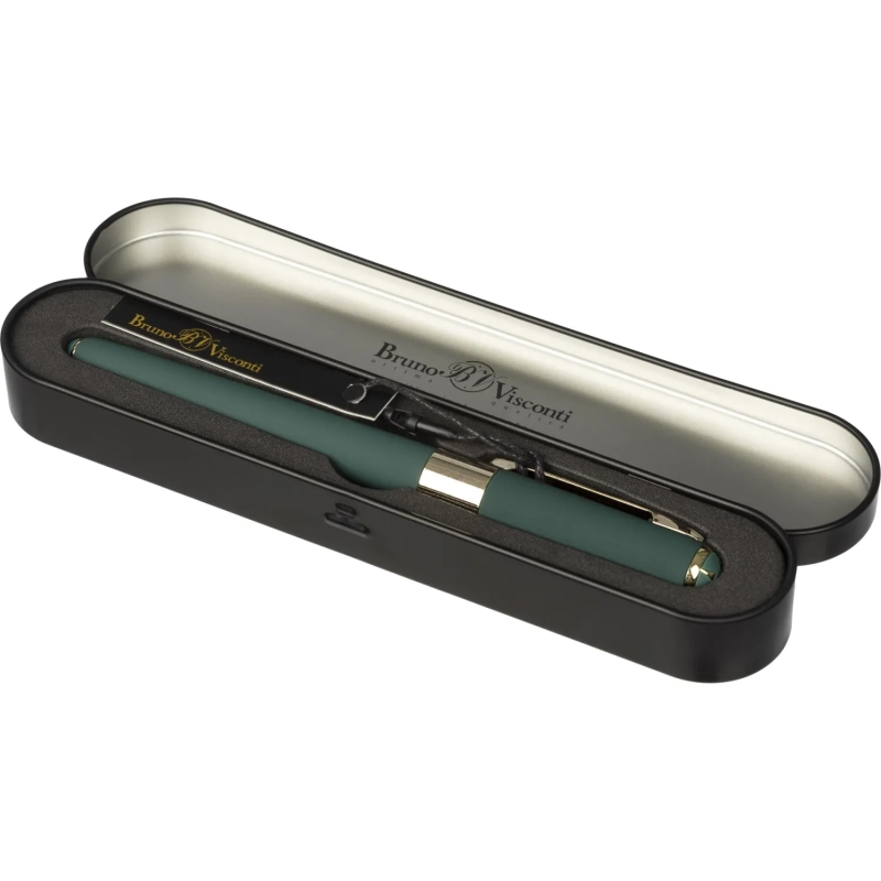 Ручка шариковая MONACO 0.5мм,син,корп.зел/футляр черный, 20-0125/603