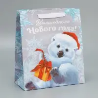 Пакет подарочный новогодний крафтовый «Мишутка», ML 23 х 27 х 11.5 см Пакет подарочный новогодний крафтовый «Мишутка», ML 23 х 27 х 11.5 см