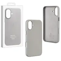 Чехол iPh 16 Leather Case 100% ORG (MagSafe) c LOGO Light Grey