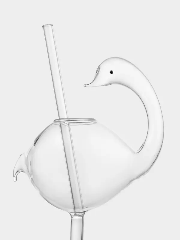 Бокал для коктейля Magistro &laquo;Лебедь&raquo;, 170 мл, 7&times;20 см, с трубочкой, стекло, прозрачный