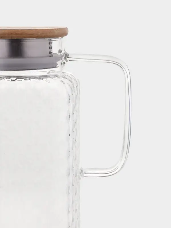 Кувшин BellaTenero &laquo;Эко&raquo;, 1.5 л, с бамбуковой крышкой, стекло, прозрачный