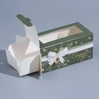 Коробочка для макарун &laquo;Новогодний шик&raquo; 12 х 5,5 х 5,5 см