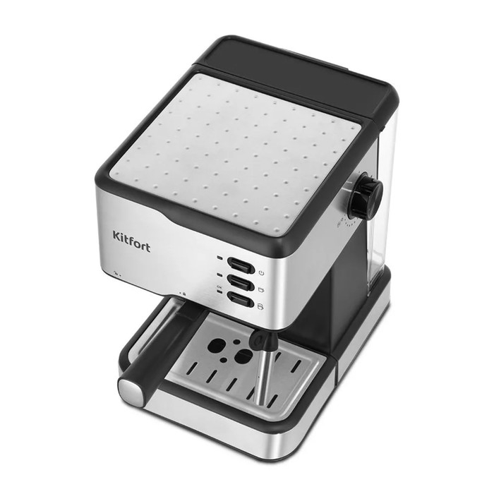 Кофеварка Kitfort КТ-7233, рожковая, 950 Вт, 1.5 л, капучинатор, чёрно-серебристая Кофеварка Kitfort КТ-7233, рожковая, 950 Вт, 1.5 л, капучинатор, чёрно-серебристая