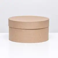 Коробка подарочная круглая, шляпная, крафт, 25&times;12 см