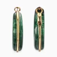 Серьги-кольца акрил "Тренд", цвет изумрудный в золоте Серьги-кольца акрил "Тренд", цвет изумрудный в золоте