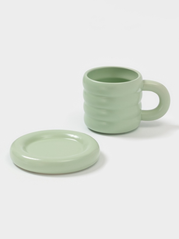 Чайная пара Доляна «Зефир», 350 мл, керамика, зелёная Чайная пара Доляна «Зефир», 350 мл, керамика, зелёная