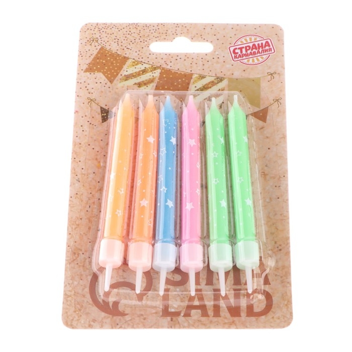 Свечи в торт Свечи в торт "Звезды", 7х0.6 см, 6 шт