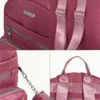 Рюкзак городской, с косметичкой, 5 карманов, бордовый