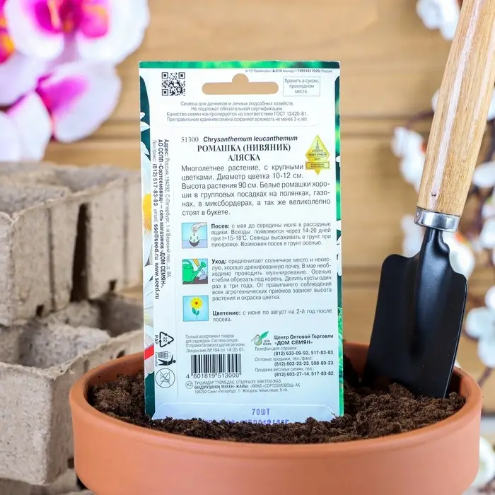 Семена цветов Ромашка  Семена цветов Ромашка "Аляска", 70 шт.