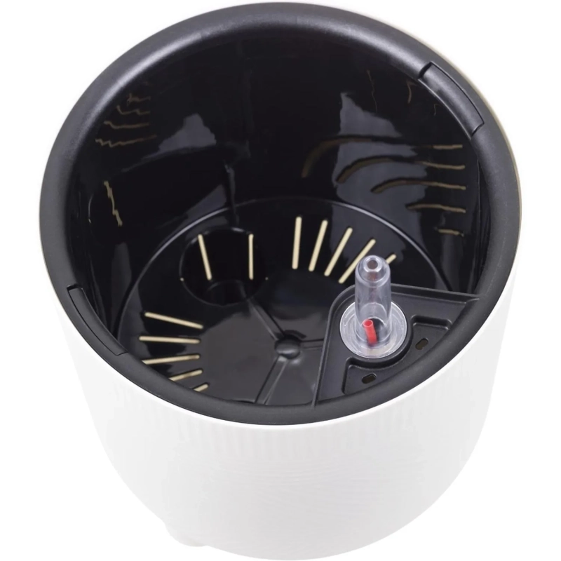 Кашпо ШЭНК D180мм 3,6л с вставкой и с автополивом, белый ротанг,М 3241