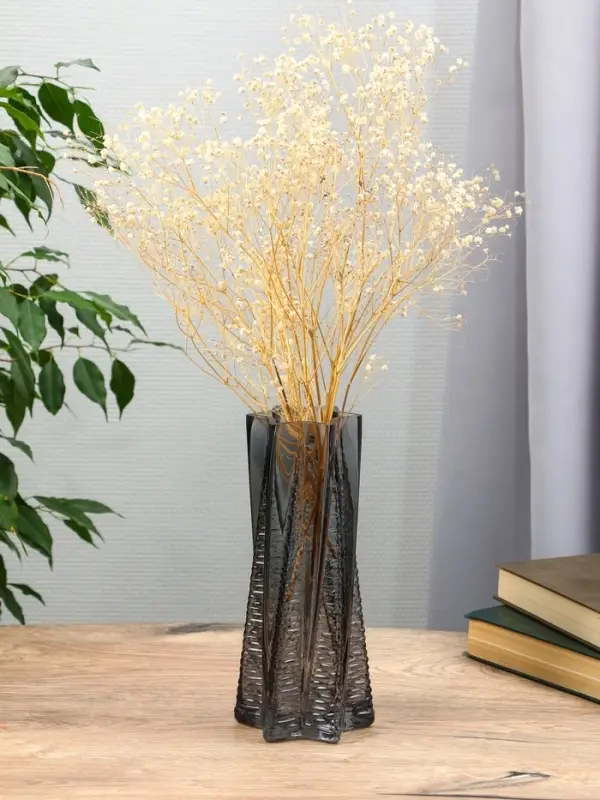 Ваза стекло настольная  Ваза стекло настольная "Флоранс" 25х11х9 см, серый