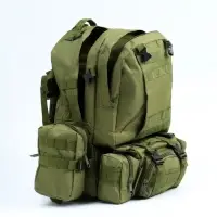 Рюкзак тактический туристический Storm tactic, 50 л, с карманами, однотонный, оливковый