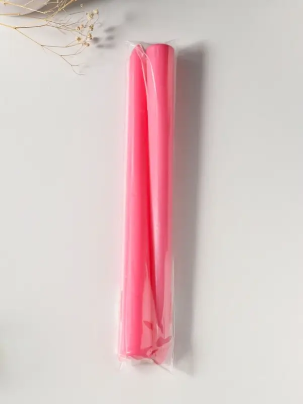 Набор свечей античных 25 см, 2 шт., 58 г, 7 ч, розовый