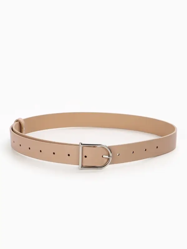Ремень женский, 1 прокол, металл пряжка, 2.8&times;105 см, бежевый
