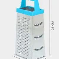 Тёрка четырёхгранная &laquo;Классика&raquo;, 10.3&times;7.7&times;23 см, нержавеющая сталь, голубая