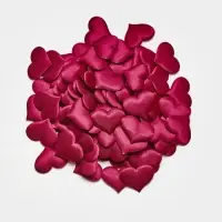 Сердечки декоративные атласные 3.5 см, бордовые, 100 штук