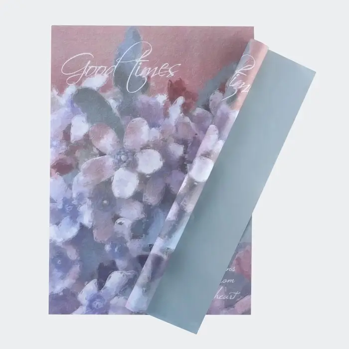 Бумага упаковочная для цветов двухсторонняя «Голубой лотос», 35 х 50 см