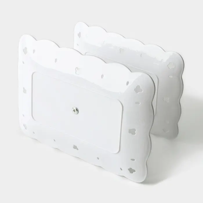 Этажерка для фруктов и десертов Доляна &laquo;Вивьен&raquo;, 2 ярусная, пластик, прямоугольная, 22.5&times;16 см, 26.5&times;19 см, белая