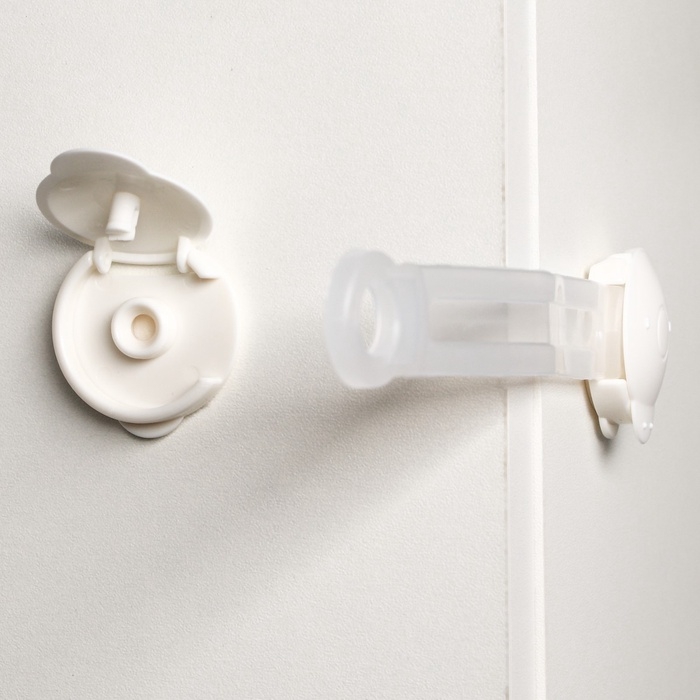 Набор блокираторов для дверей и ящиков, гибкий, 17 см, 2 шт., цвет прозрачный/белый, Крошка Я