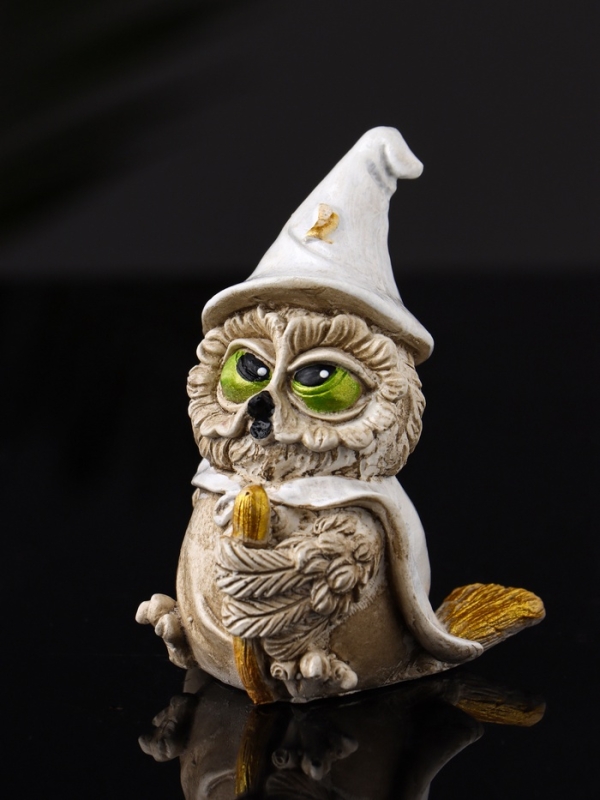 Фигура Фигура "Сова на метле" 10х7х6 см, бежевый