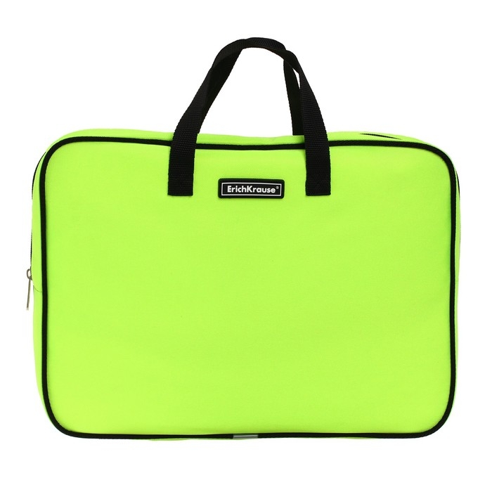 Папка с ручками текстильная А4, 360 х 290 х 70 мм, Erich Krause Neon Yellow, неоновая/жёлтая, 54674 Папка с ручками текстильная А4, 360 х 290 х 70 мм, Erich Krause Neon Yellow, неоновая/жёлтая, 54674