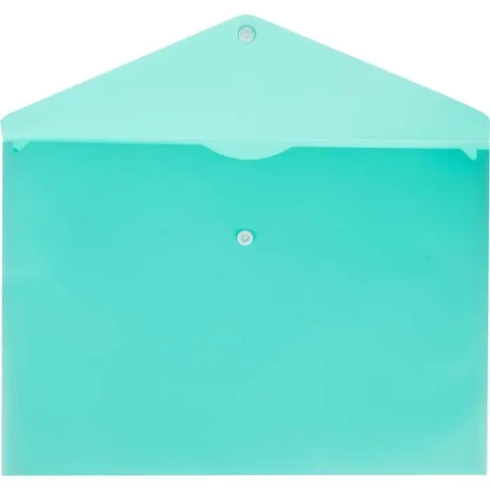 Папка-конверт на кнопке А4, 180 мкм, Calligrata Pastel, полупрозрачная, светло-мятный