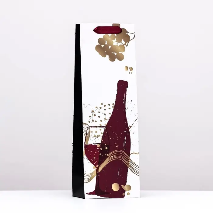 Пакет под бутылку «Идеальная пара», чёрно - белый 12×36×9 см