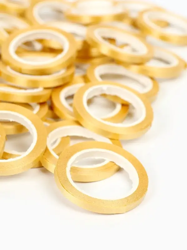 Лента  декоративная, 4 мм&times; 4 м, цвет золотой, набор 100 штук