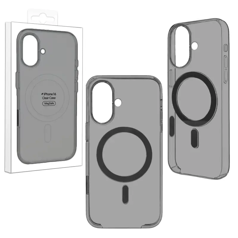 Чехол 16 Clear Case Black (MagSafe + анимация NFC Clear) ORG Чехол 16 Clear Case Black (MagSafe + анимация NFC Clear) ORG