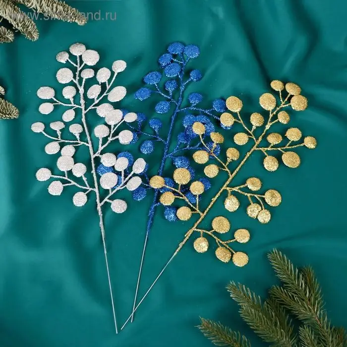 Декор блеск &laquo;Веточка с кружками&raquo;, 16&times;27 см, МИКС