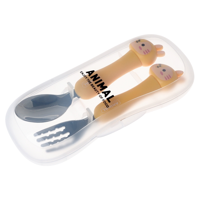 Набор детских столовых приборов в футляре «Тигрята», вилка, ложка Набор детских столовых приборов в футляре «Тигрята», вилка, ложка