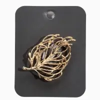 Брошь "Лист" веточка, цвет золото Брошь "Лист" веточка, цвет золото