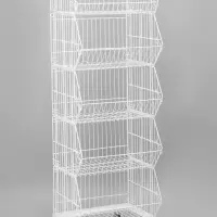 Накопитель разборный на колесах, 5 корзин, 50&times;43&times;147, белый