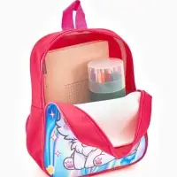 Рюкзак детский 20,5*9*24, отд на молнии, единорог ярко-розовый