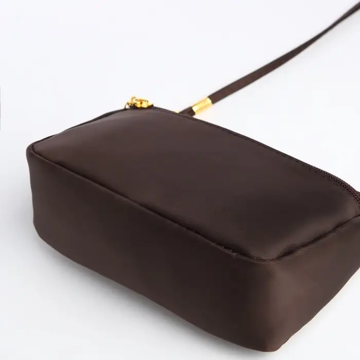 Сумка женская кросс-боди на молнии, 18×6.5×12 см, коричневая Сумка женская кросс-боди на молнии, 18×6.5×12 см, коричневая