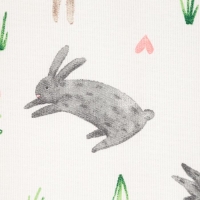 Скатерть пасхальная Доляна Fluffy bunnies, 220×144 см, 100% хлопок, 164 г/м²