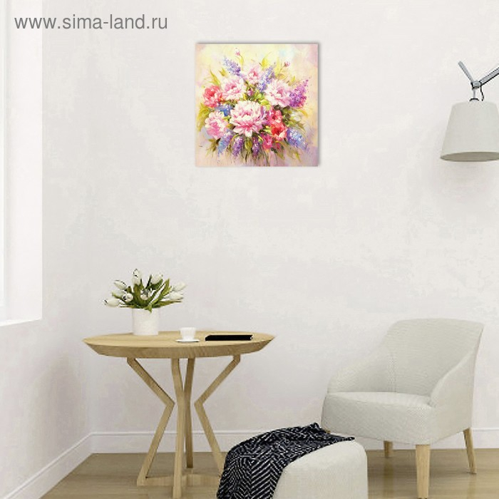 Картина на подрамнике Картина на подрамнике "Акварель. Букет" 40*40 см