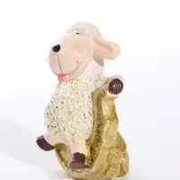 Фигурка полистоун &laquo;Овечка Бяша с золотой подковой&raquo;, 5.3&times;4&times;7 см, МИКС