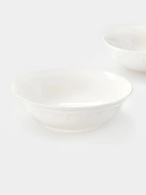 Тарелки глубокие WY Renessans, 850 мл, d=22.5 см, набор 2 шт., фарфор, белые