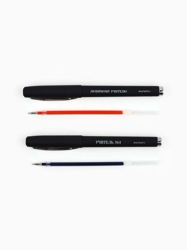 Ручка гелевая «Лучший учитель в мире», 2 шт., синяя и красная паста