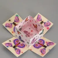 Коробка-сюрприз подарочная &laquo;Бабочки&raquo; нежно-розовая, с вылетающими бабочками, 15&times;14.8&times;12.5 см
