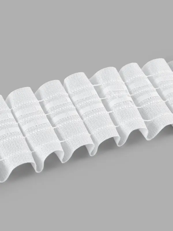 Шторная лента фиксированная сборка, матовая, 6 см, 50&plusmn;1 м, белая