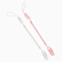 Держатель для соски - пустышки, пружинка, 2 шт., прозрачный, розовый, Крошка Я