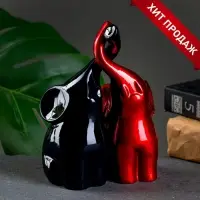 Набор фигурок &laquo;Пара слонов&raquo;, 2 шт., чёрный, бордовый, 15&times;11&times;6.5 см