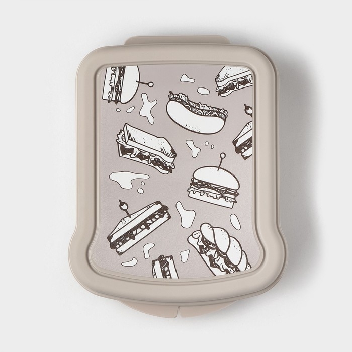 Бутербродница RICCO, 17×13×4.2 см, с декором Чемита