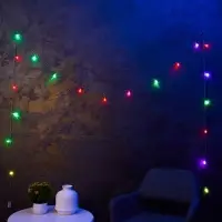 Гирлянда &laquo;Нить&raquo; 5 м с насадками &laquo;Мини фонарик&raquo;, IP20, прозрачная нить, 20 LED, свечение мульти (RG/RB), мигание, 220 В