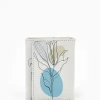 Кошелёк женский на кнопке, 10.5&times;2.5&times;8.5 см, с цветочным принтом, белый