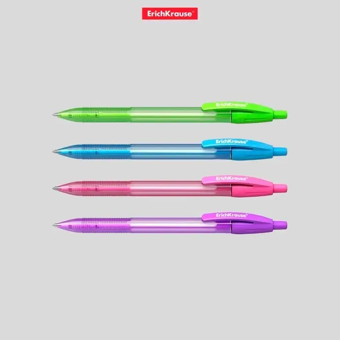 Ручка шариковая автоматическая ErichKrause R=301 Spring Matic, узел 0.7 мм, синяя, МИКС